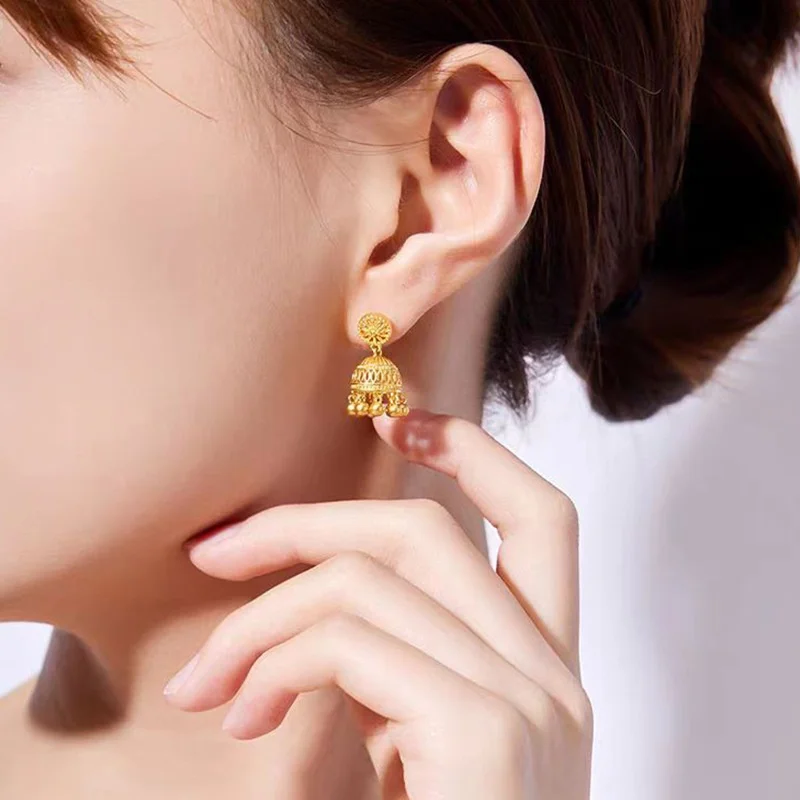 QEENKISS Gold Vintage Tassel Long Stud Earrings For Women Wedding Party Birthday Christmas Bride Mother Girl Lady Gifts EG5459