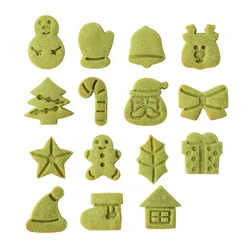 Mini Cute Christmas Cookie Moulds PLA Biscuit Mold 3D Santa Claus Snowman Gingerbread Man Cookie Cutters Cake Decoration Tools