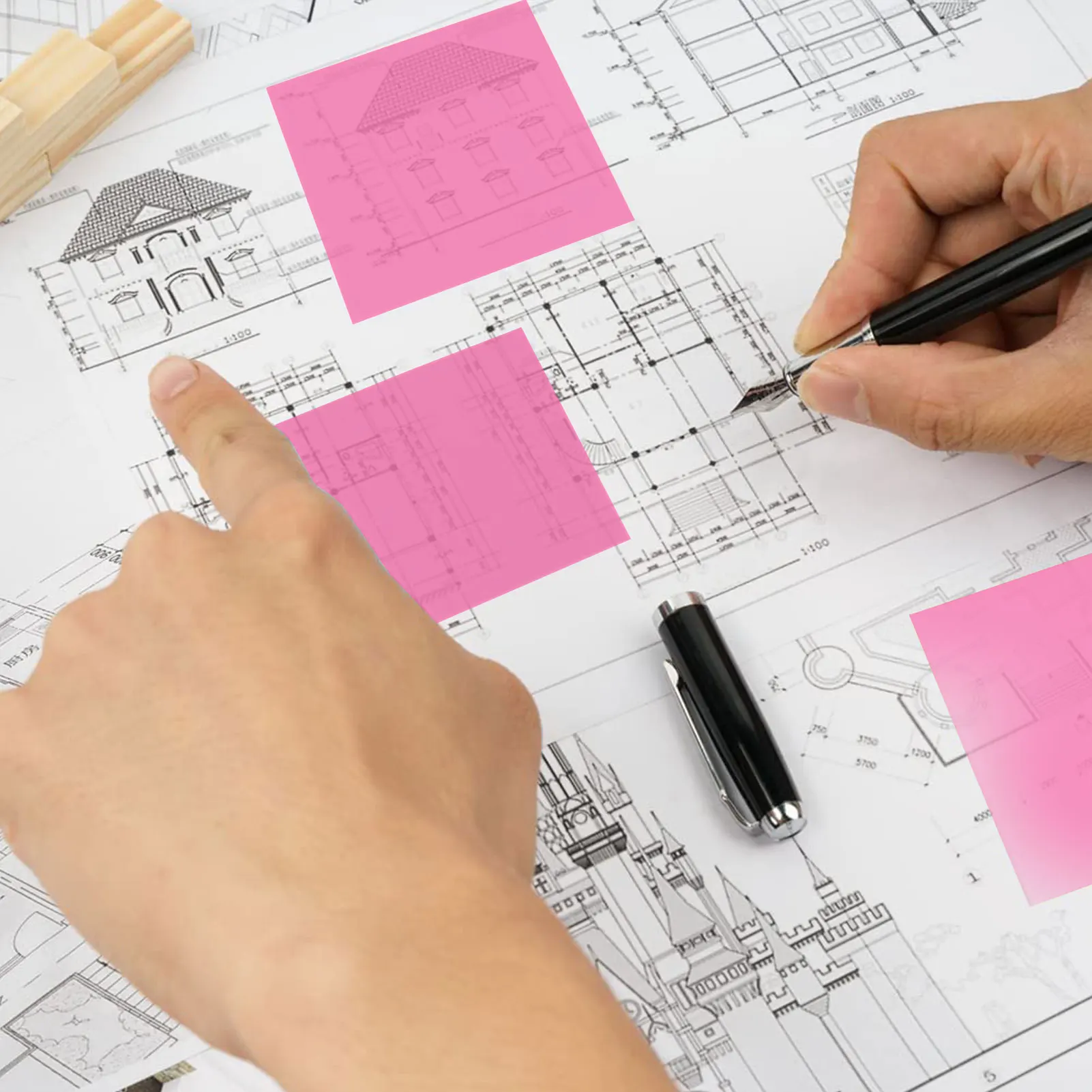 Transparent Sticky Notes Colorful Transparent Sticky Notes Clear Self-Sticky Annotation Clear Reusable Sticky Note For Books