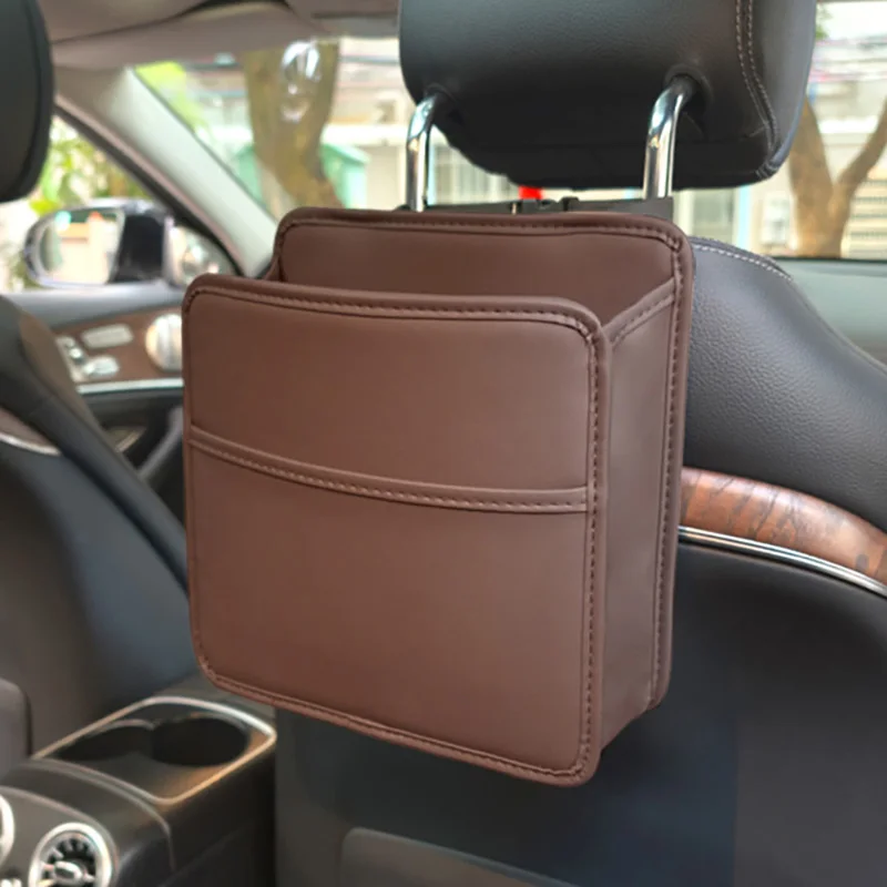 Car Organizer Multi-functional Car Seat Storage Bag Waterproof Hanging Car Seat Organizer Garbage Bag Suitable for Most Car