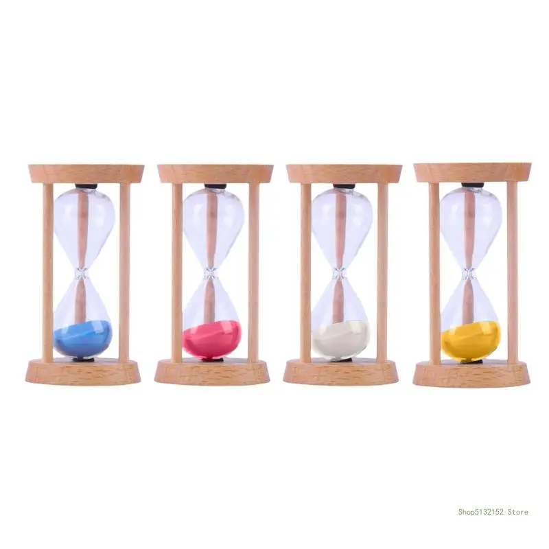 QX2E Wooden Hourglass Timer Colorful Sandglasses Sand Timer 5 Minutes Sand Clock Decor