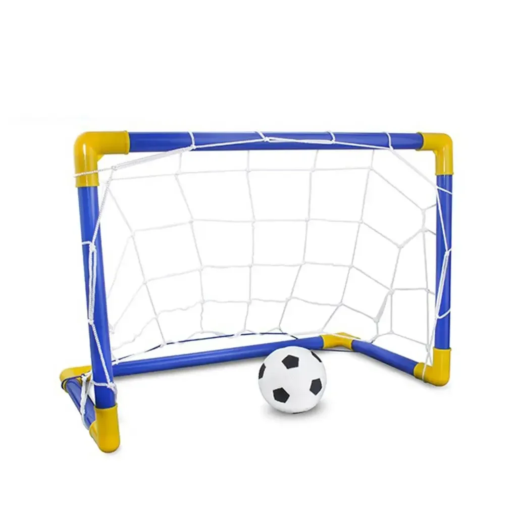 Mini pallone da calcio pieghevole in plastica rimovibile per portiere, set di reti ad alta resistenza per bambini, interni ed esterni, regalo di compleanno per bambini