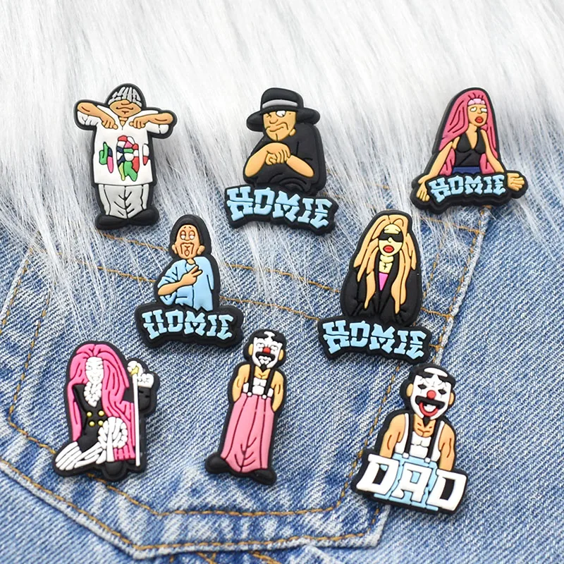 1Pcs Cartoon Homie Enamel Pin Dad Grandma Sister Hip-hop Brother Shirt Man PVC Badge Men Women Coat Lapel Pin Badges Jewelry