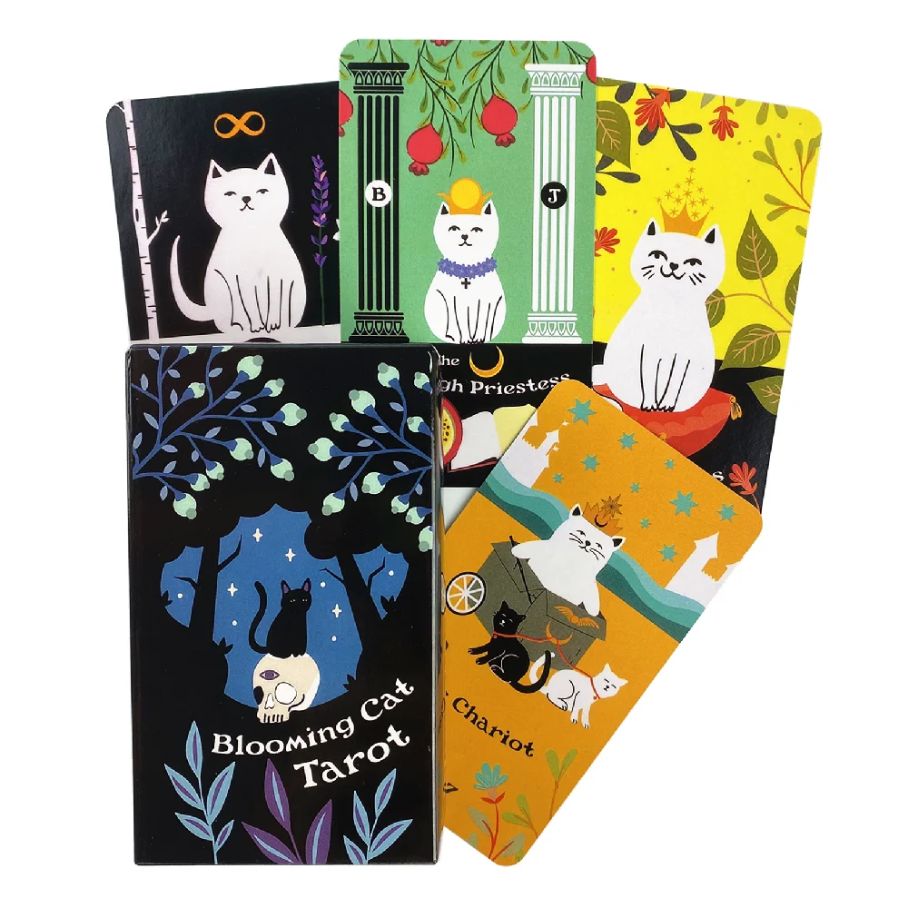 تتفتح القط بطاقة التارو العرافة الغامضة أوراكل ورق مقوى لعبة أوراق اللعب الإنجليزية