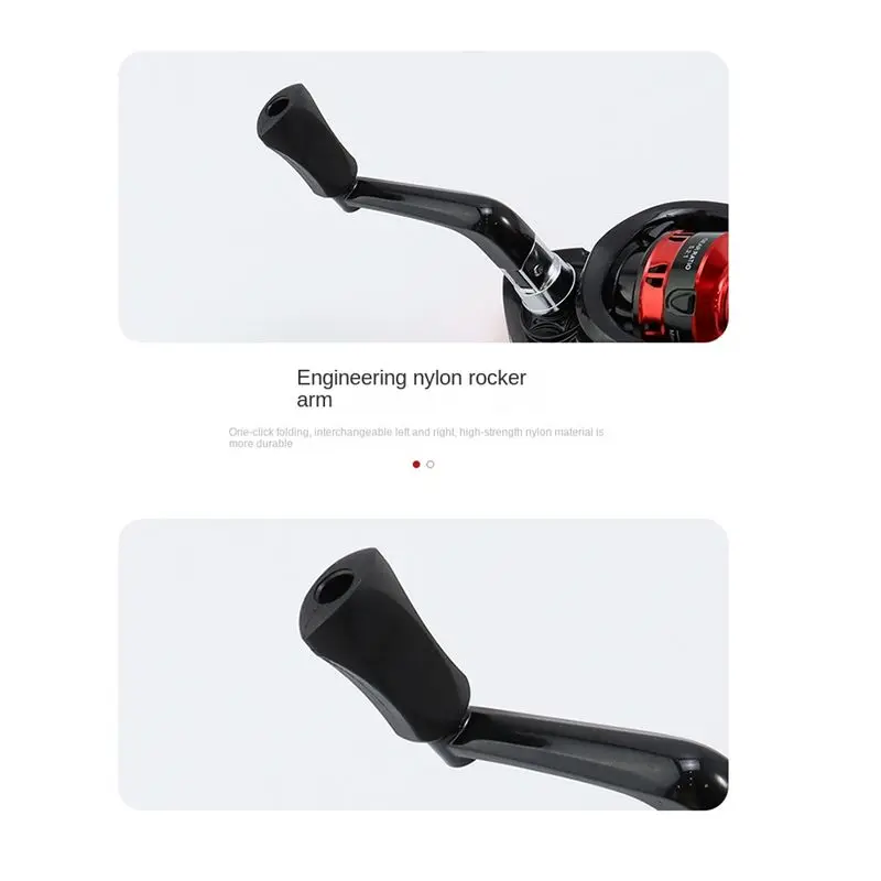 Stable- Fishing Reel 1000 Folding Rocker Spinning Wheel Single Handle Fishing Reel 5.2:1 Spinning Reel Full Metal Wire Wheel