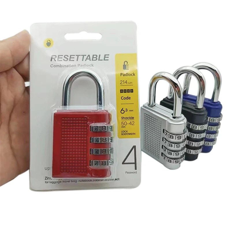 Secure Outdoor Padlock with 4-Digit Code Durable and Weatherproof for Luggage Zipper and Cabinet Locking Door Lock