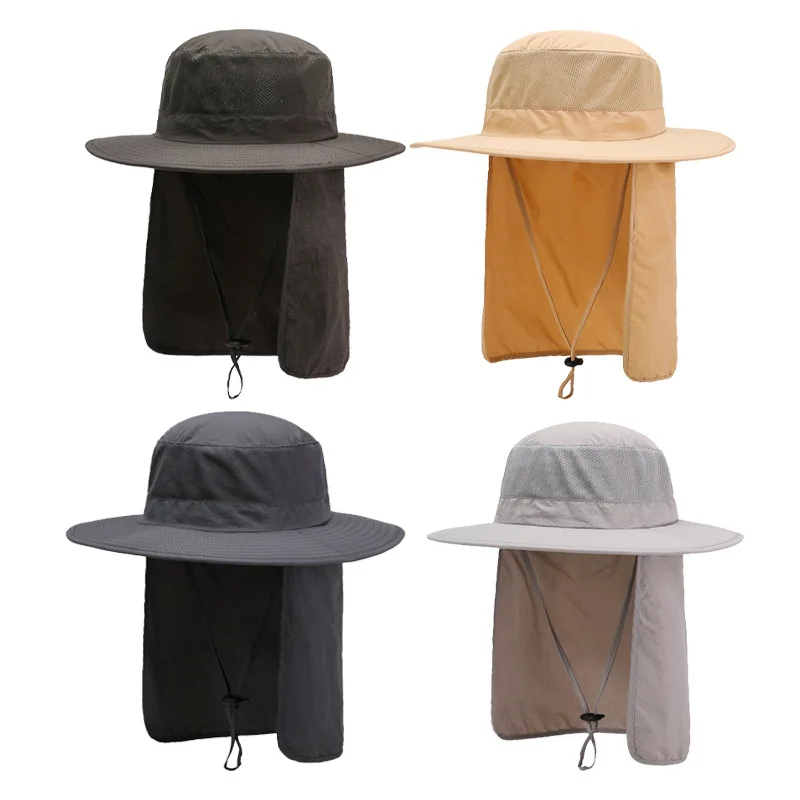 

Outdoor large brimmed fisherman hat, face and neck protection sun hat, UV resistant mountain climbing fishing hat