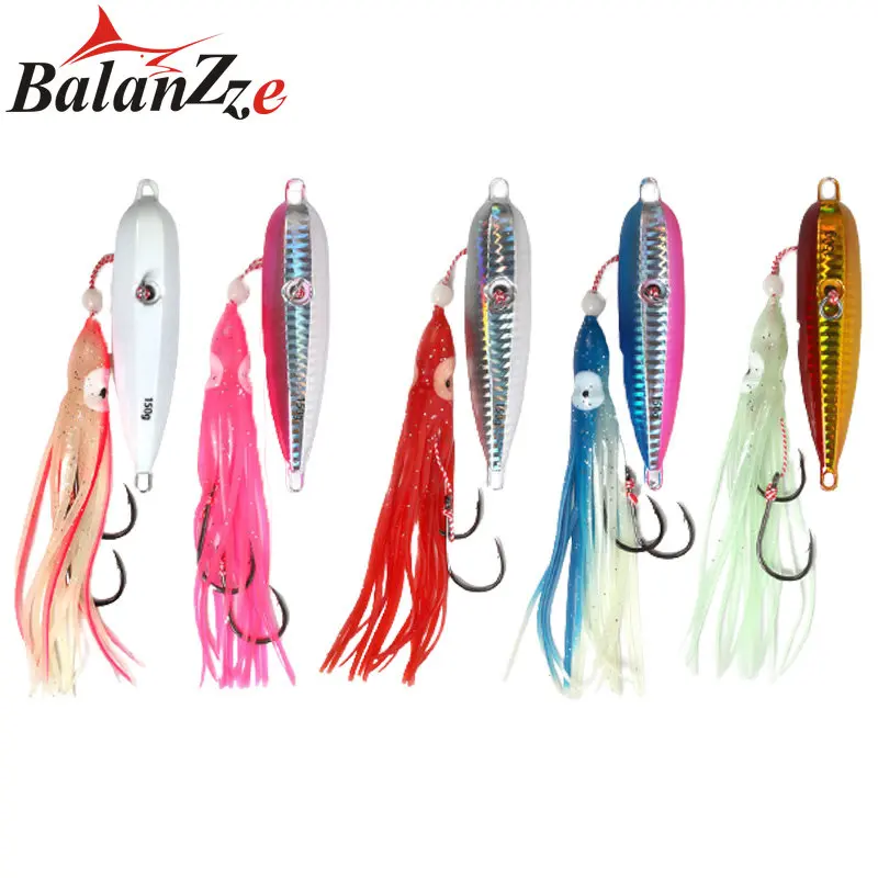 

Inchiku Metal Jig Head Lure 80g 100g 120g 150g 180g 200g Luminous Squid Hook Soft Sinking Saltwater Spinning Fishing MarlinLure