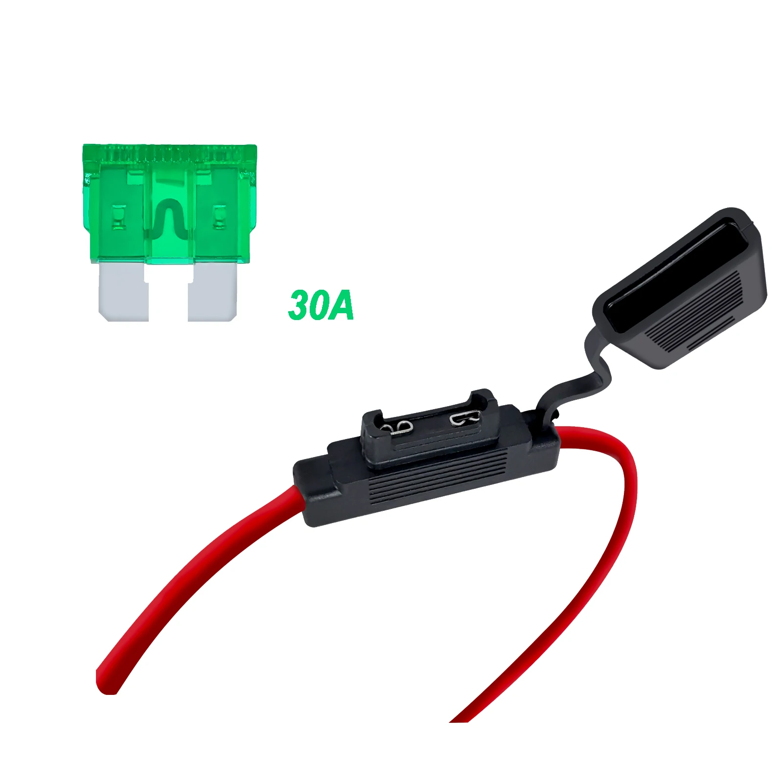 10/12/14/16/18AWG Inline-Sicherungshalter, wasserdicht, mit ATO/ATC-Flachsicherung, 5 A, 10 A, 15 A, 20 A, 30 A, 40 A, Sicherungshalter in Standardgröße