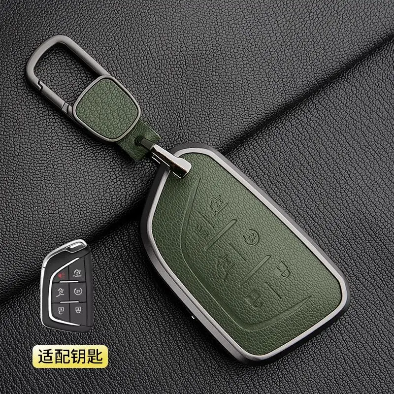 

Key Case Leather Escalade High-end Car Key Case Buckle Anti-scratch Car Key Cover Accessories For Cadillac Escalade 2017-2019
