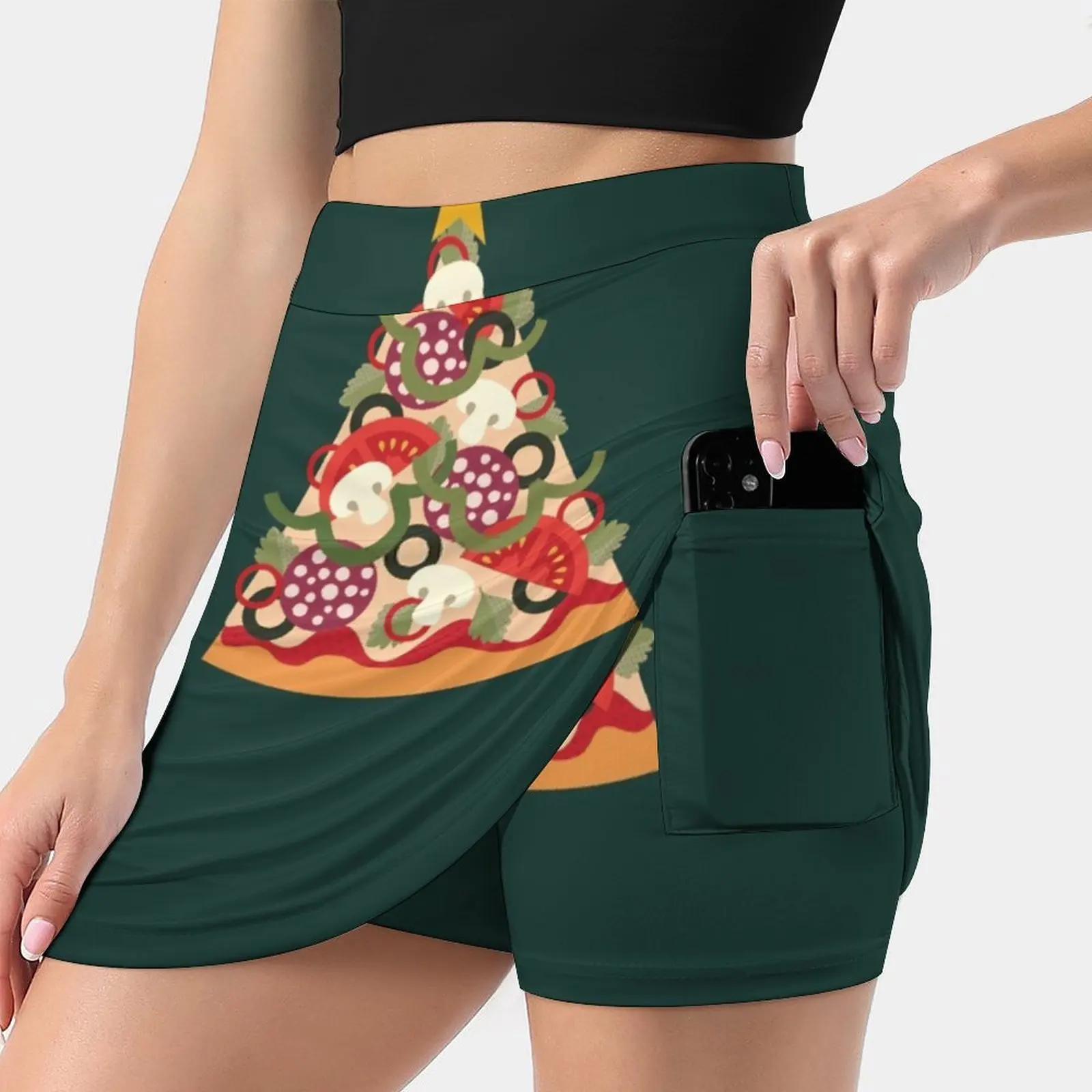 

Pizza On Earth-Pepperoni Women's skirt Sport Skort Skirt With Pocket Fashion Korean Style Skirt 4Xl Skirts Pizza Slice