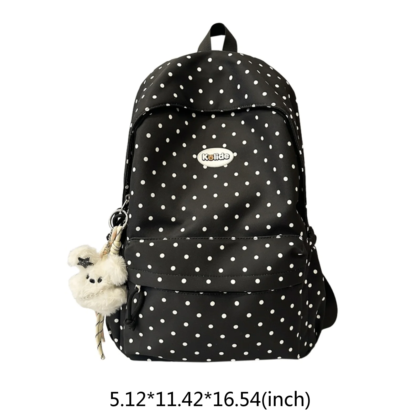 Polka Dot Nylon Backpack for Teen Girls Lightweight Water School Bookbag Multi Pocket Bag