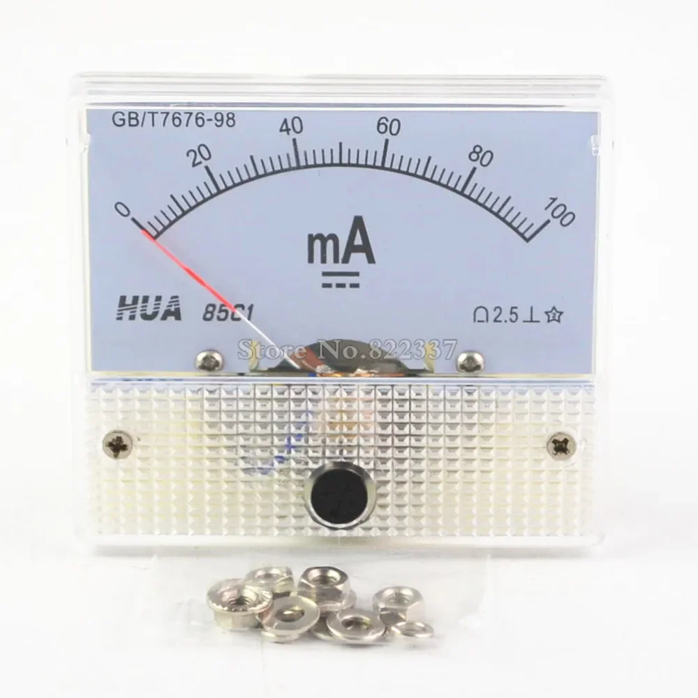 85c1-ma dc amp metros analógicos de painel, faixa de medição 1ma 2ma 10ma 20ma 50ma 100ma