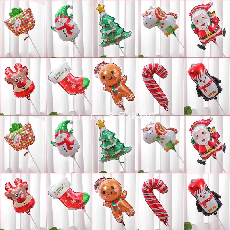 10/50 قطعة عيد الميلاد احباط بالونات صغيرة سانتا بالون عكاز عيد ميلاد سعيد شجرة ثلج بالونات عيد الميلاد لوازم الديكور الطرف #2