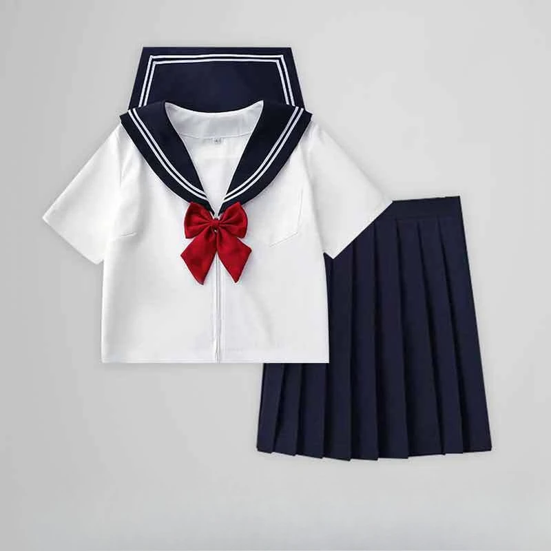 Gonna uniforme scolastica tradizionale versatile JK Colletto giapponese Kansai Abito da laurea in stile accademico uniforme da marinaio in due pezzi