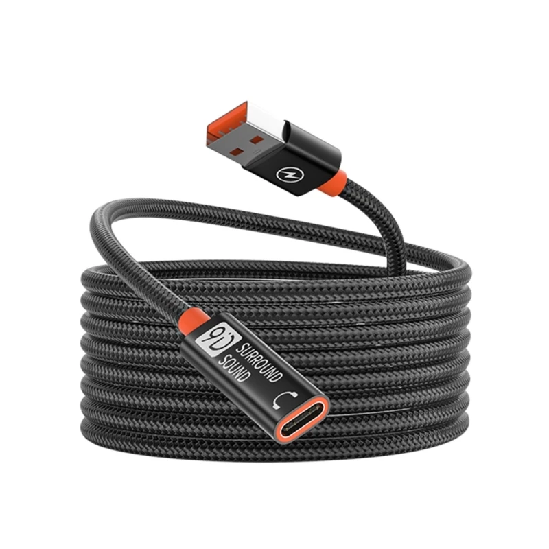 

USB A Male to Type C Female Charging Cable 5Gbps Data Transfer Extension Cord Nylon Braided Wire for 15 14 13 12 Dropsale