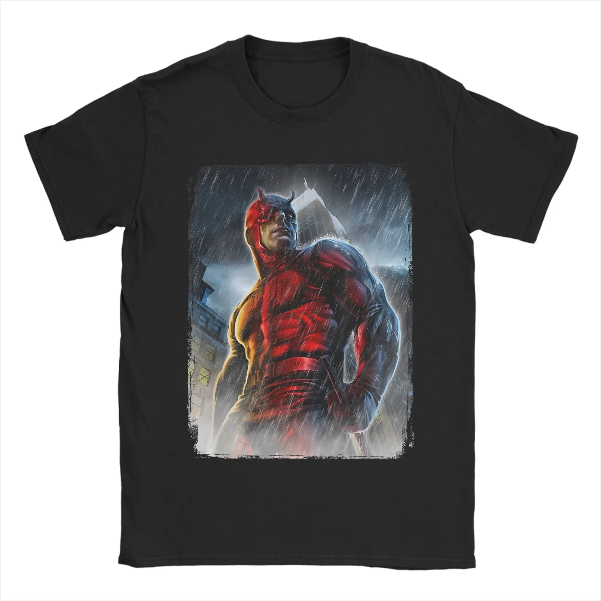

Kawaii Daredevil Man Without Fear Epic Pose Футболка с графическим рисунком для мужчин и женщин, летние топы из 100% хлопка с короткими рукавами и круглым вырезом