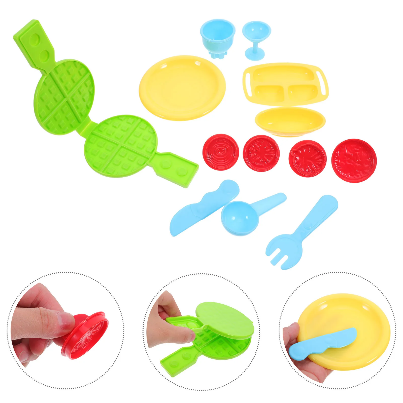 1Set Kit di stampi in argilla colorata Strumenti creativi per plastilina per bambini Set di stampi per taglio a rotolo fatti a mano fai-da-te Migliora l'immaginazione