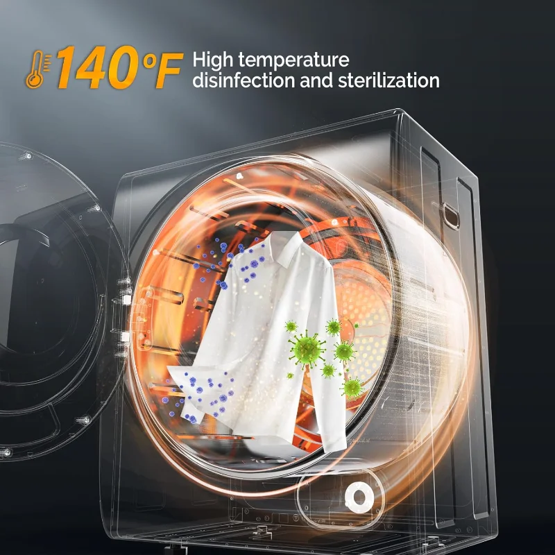 Портативная сушилка для одежды ROVSUN 110 В, высококачественная сушилка для белья с фронтальной загрузкой, ванной из нержавеющей стали и простом управлением