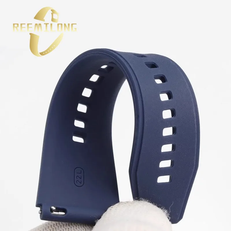 Soft silicone rubber watch strap for Zenith DEFY series 22mm Convex joint black blue red orange gray men's replacement watchband