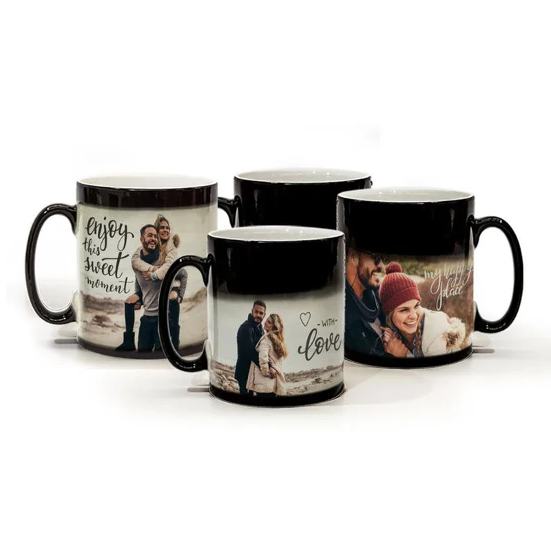 Custom Photo Magic Mug Color Change With Temperature Black to Photo Unique Personalized Gift Cup for Coffee Tea Cups Drinkware