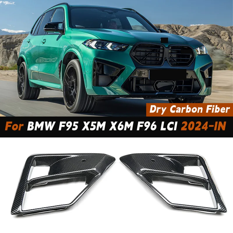 

Накладки на передний бампер из настоящего сухого карбона, вентиляционные решетки, декоративные накладки на воздухозаборники для BMW X5M F95 X6M F96 LCI 2024-IN