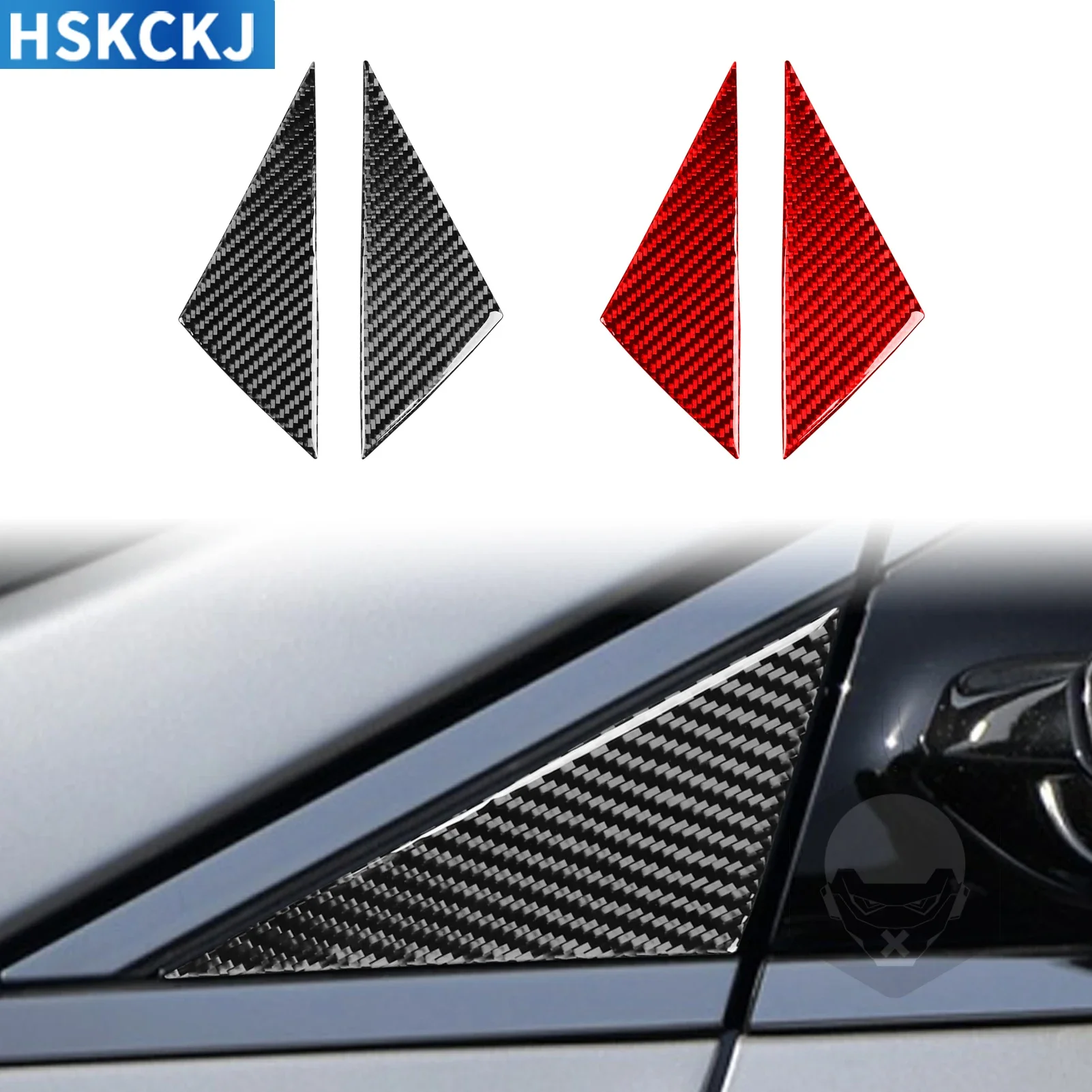 

For Hyundai Sotana 2015—2017 Real Carbon Fiber Car Door A-pillar Outer Panel Cover Trim Sticker Interior Decorative Accessories