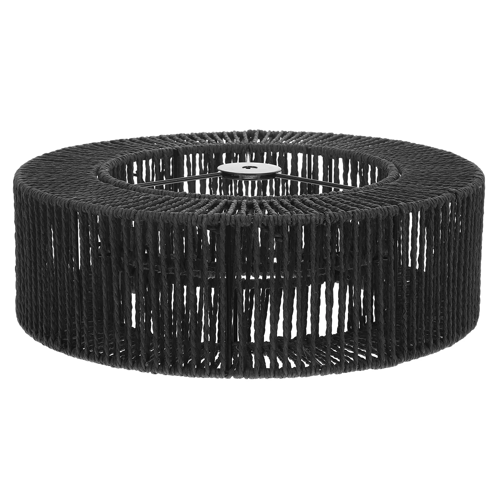 

1pcs Paper Rope Lampshade Black Clip Bulb Guard Cage Bamboo Boho Light Fixtures Ceiling Simple Design Warm Atmosphere