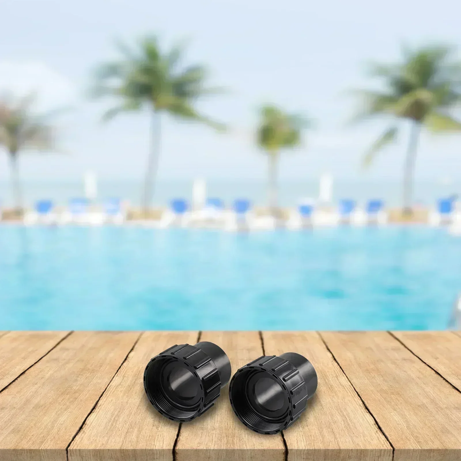 Brand New Practical High Quality Home Connectors Spa Pump 2 Pcs Black Easy Installation For Superflo Inground Pool