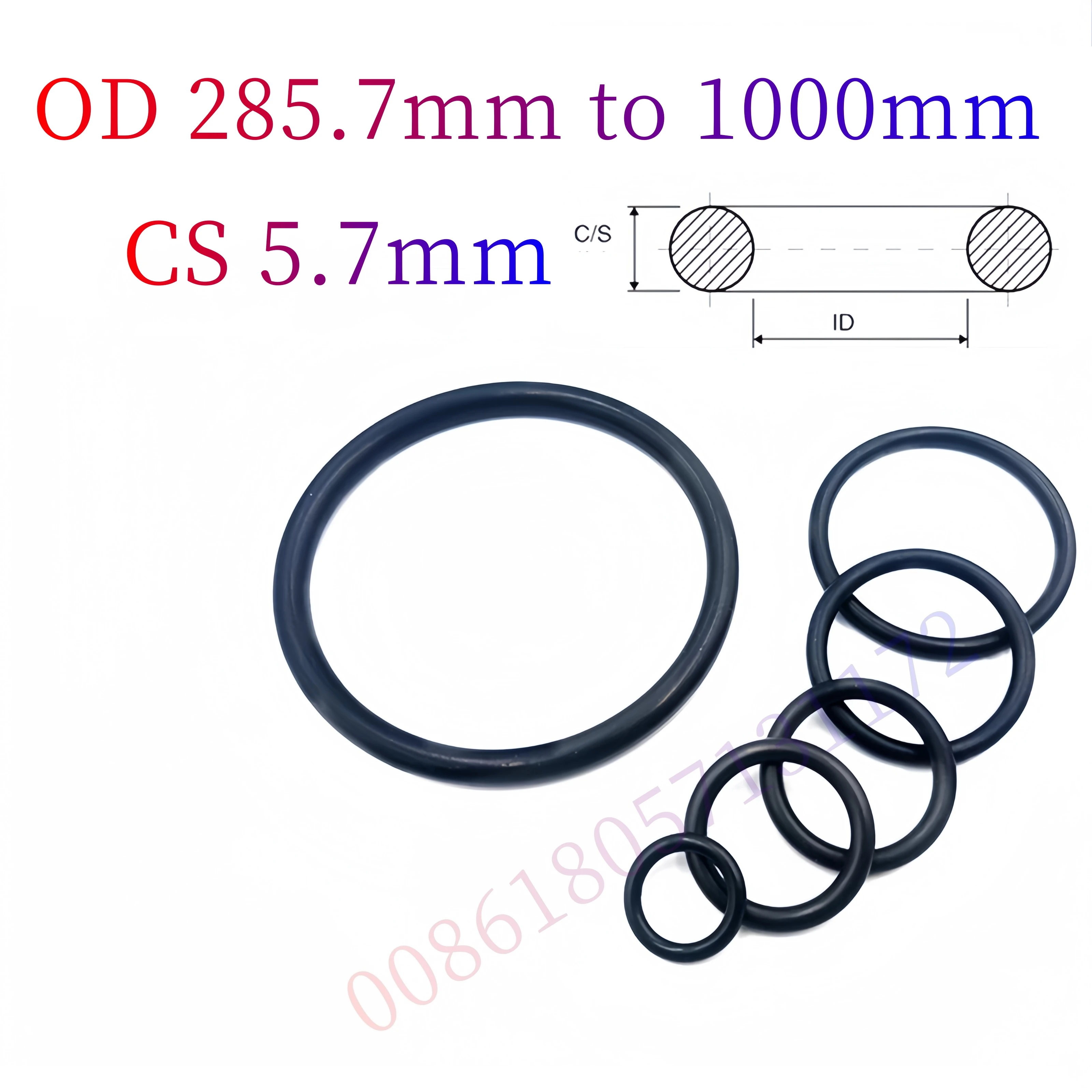 Custom EPDM 70 O-Rings, 5.7mm Cross-Section, 1 Piece Gasket Cushion,Weather, Ozone, UV, Chemical, Acid & Alkali Resistant, Black