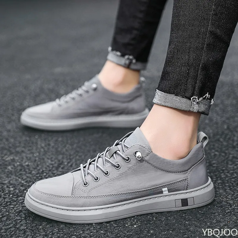 New Breathable Men Shoes Casual solid color lace up shoes Low cut comfortable Sneakers Trendy Male versatile flats Zapatos Homme