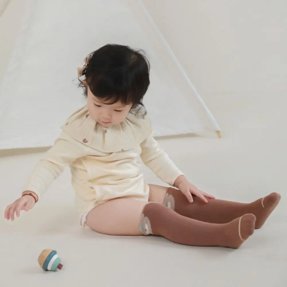 3Pairs Elastic Strawberry Calf Socks Baby Flower Cotton Toddle Cotton Stockings Cute Animals Print Baby Mid Tube Socks Kids