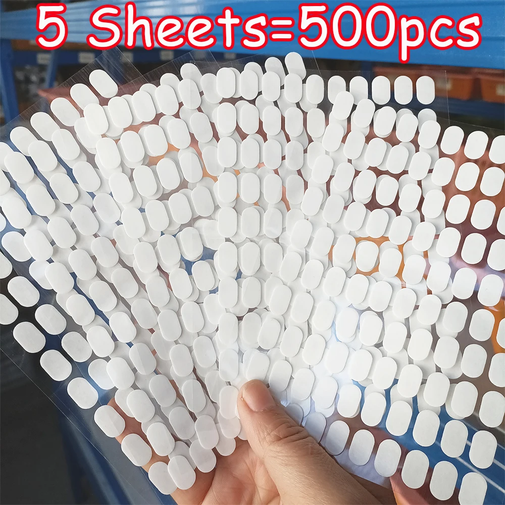 

5 Sheet=500Pcs Nail Double-sided Adhesive Tape, Nails Holder Traceless Transparent Manicure Strip for False Nails Display Stands