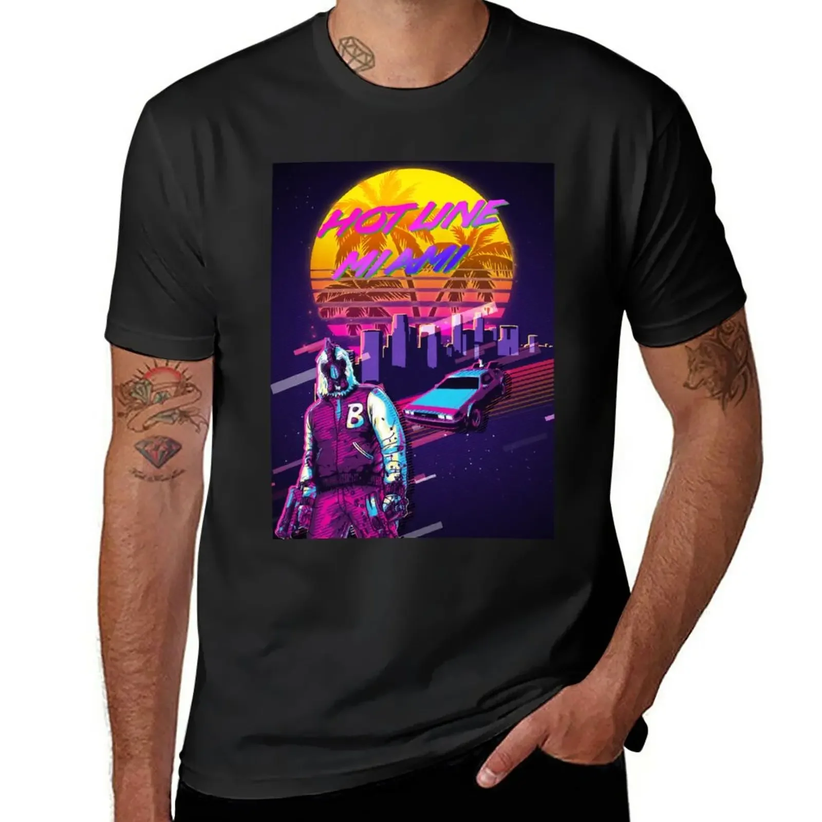 New Hotline Miami Outrun T-Shirt anime baggy shirts blanks anime clothes outfits for men