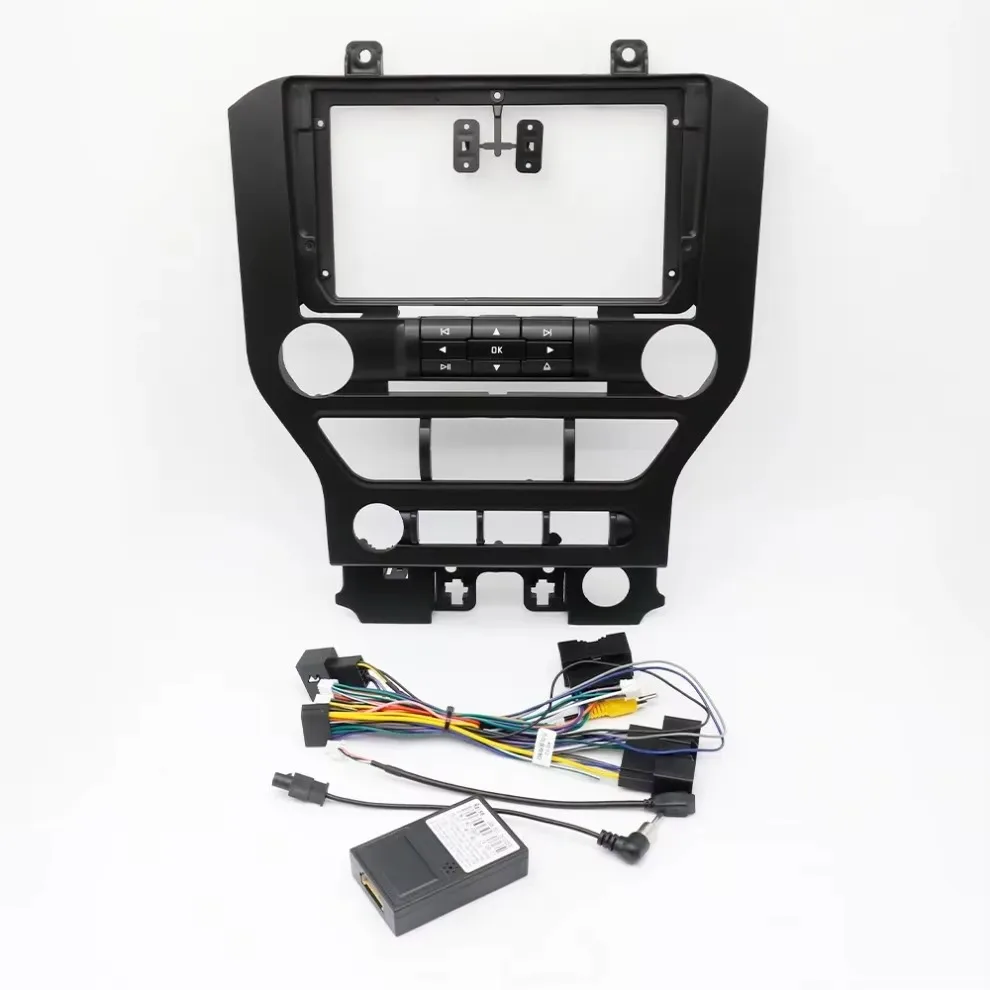 For Ford Mustang 2015-2018 9 Inch Car Fascia Frame Adapter Canbus Box Android Radio Dashboard Fitting Panel Kit Face Plate