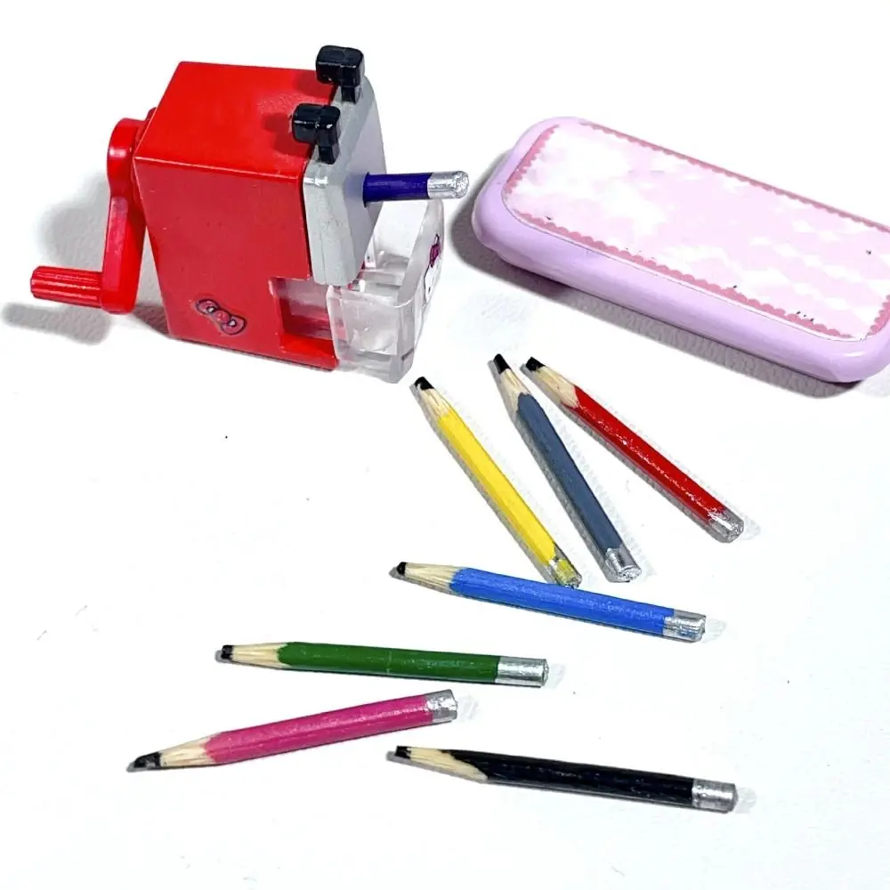 Simulation Dollhouse Pencils Study Scene Writing Materials Mini Colored Pencils Pretend Play Playing House Miniature Pen