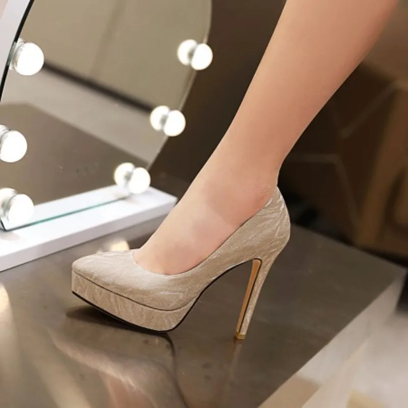 

2025 Platform Heels Latest Bridal Shoes Sandals Ladies Women's Bride Beige Crystal African Pumps High Bridal Shoes 2026 Platform