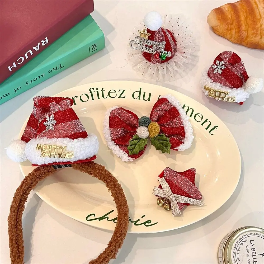 Hiasan Natal Jepit Rambut Natal Bintang Payet Topi Natal Headband Kepingan Salju Hadiah Anak-anak Jepit Rambut Tanduk Rusa untuk Anak Perempuan