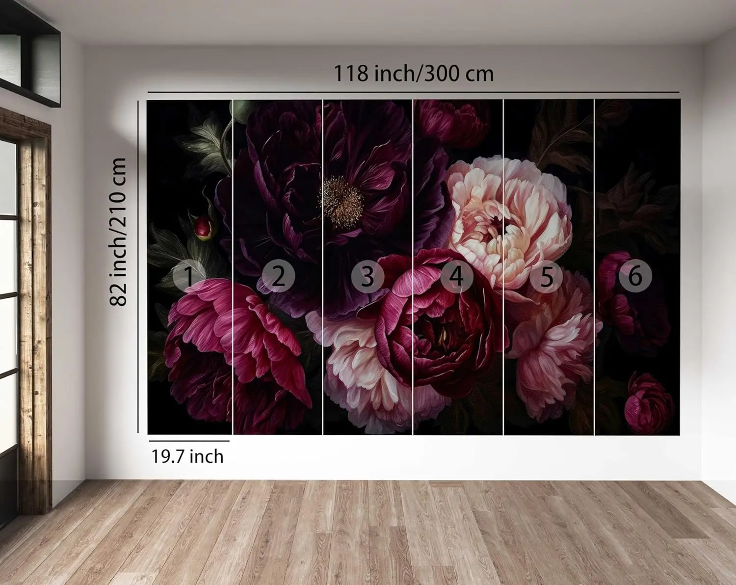 Large Decorative Floral Tapestry Polyester Wall Hanging Peony Rose Botanical Print Modern Luxury Bedroom Living Room Home Decor