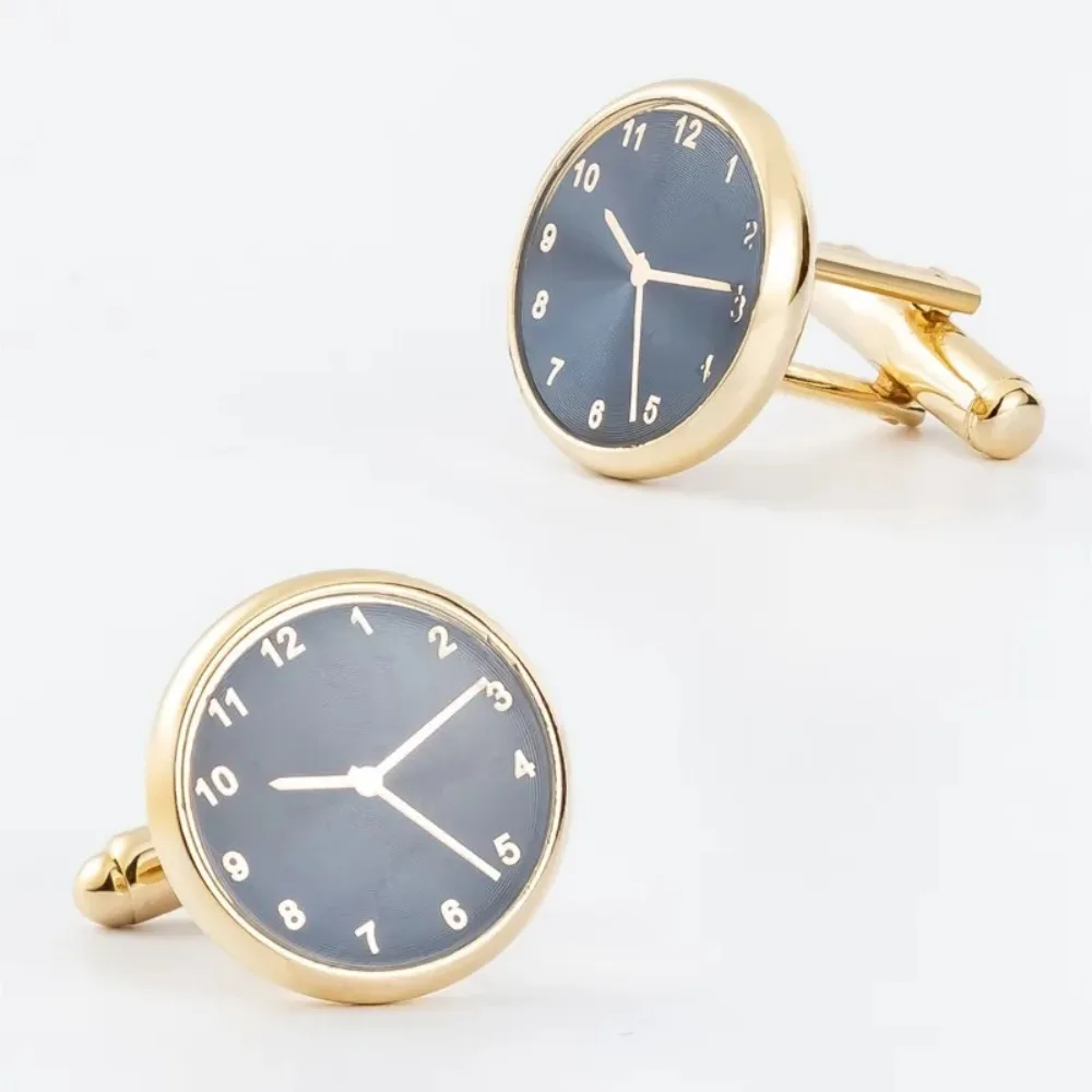 Round Electroplated Cufflinks High-end Fashion Watches Men Women French Shirts Formal Accessories Advertising Promotions Gifts