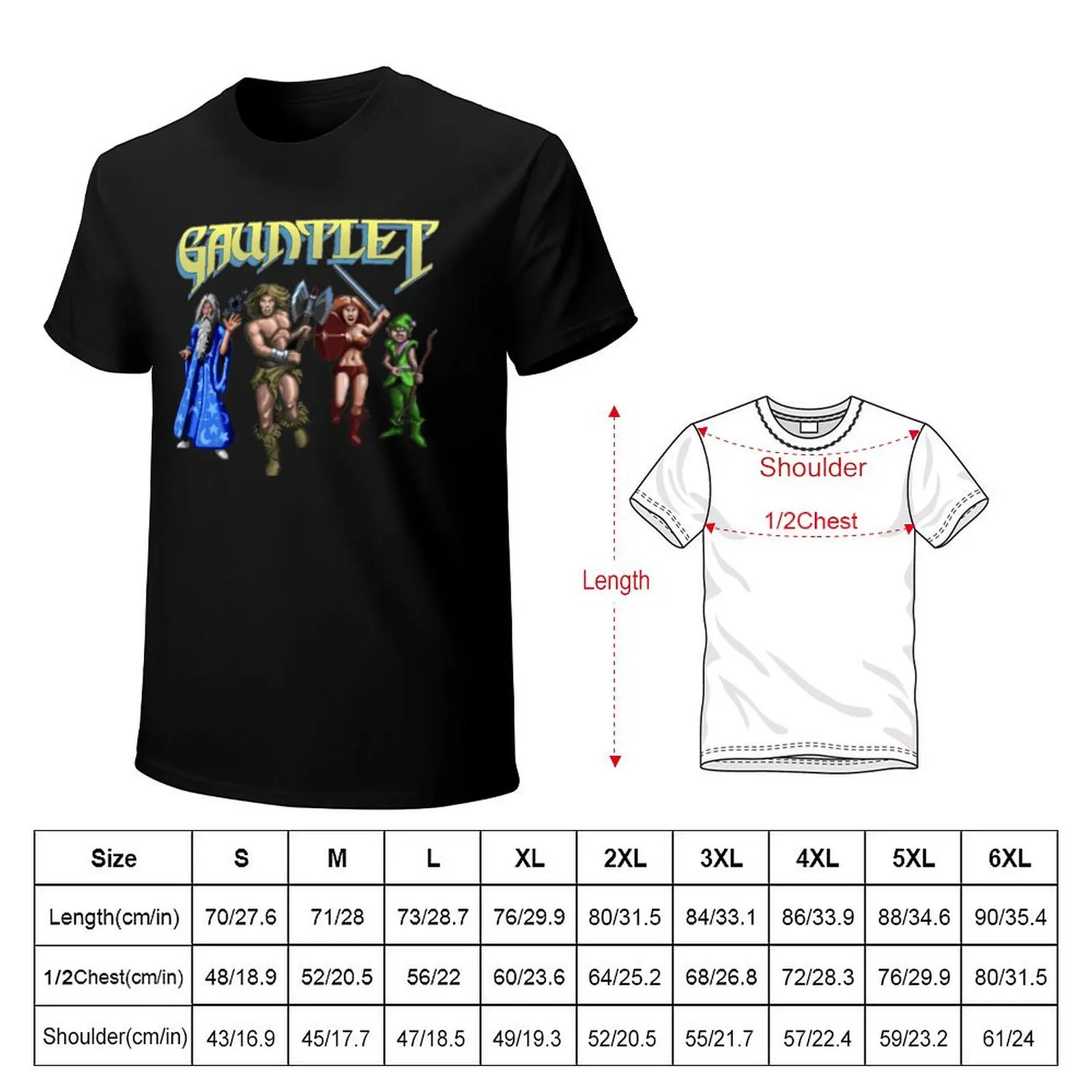 Retro Gauntlet T-Shirt Simple Solid Color Crew Neck Tee