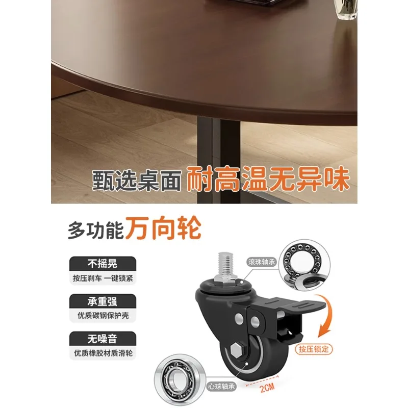 Folding dining table, household multi-functional, foldable mobile round dining table, simple new folding table