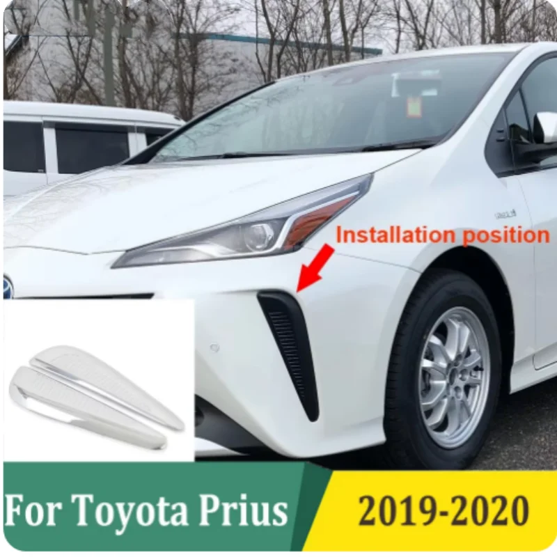 

For Toyota Prius 50 series Hatchback 2019 Chrome Front Fog Lights Foglight Lamp Eyelid Eyebrow Cover Trim Exterior Accessories