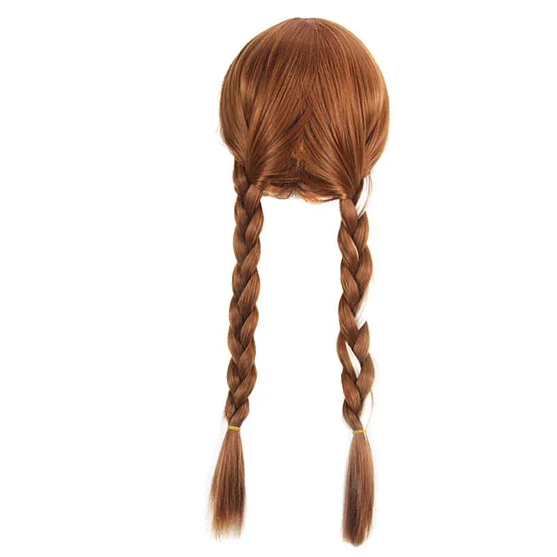 Anna Elsa Wig for Girls Cartoon Dress up Party Accessories Children Rayon Braid Headwear Kids Holloween Supply Princess Hair Wig