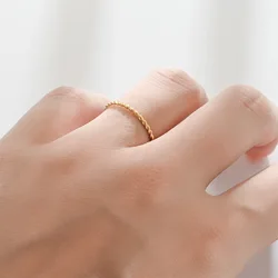 1PC Stainless Steel Spiral Twist Finger Rings For Women Men Gold Plated Round Wedding Couple Rings Minimalist Jewelry Party Gift