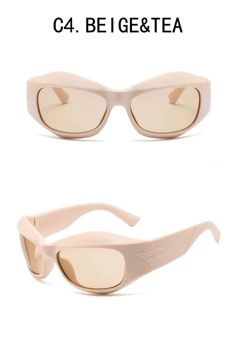 COD Y2K Sonnenbrille Damen silbrig Brillen Steampunk Sport Punk Brille Modischer zukünftiger Stil – Detail 8