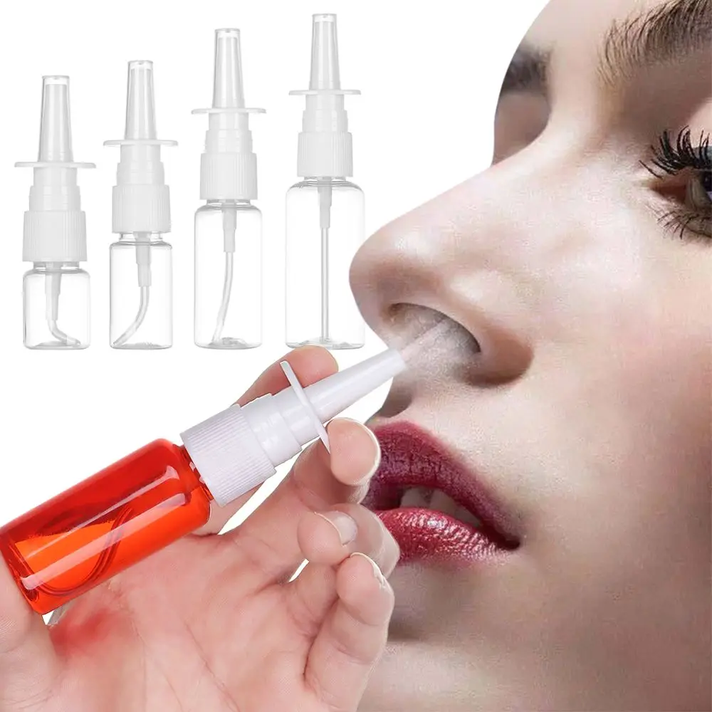 5/10/20/30/50ml Home Mist Plastic Pump Refillable Container Spray Bottle Nose Dropper Bottles Empty Nasal Sprayer