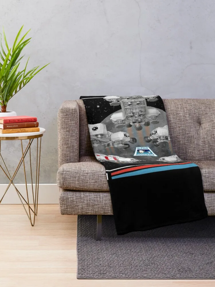 Space 1999 Eagle Transporters - Retro Collector Card Style DARK Throw Blanket Shaggy Blanket