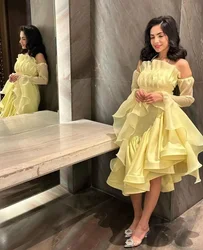 Customized Jiayigong Retro Sizes Available Strapless A-line Draped Organza dresses فساتين سهرة فخمه 2023 Выпускные платья