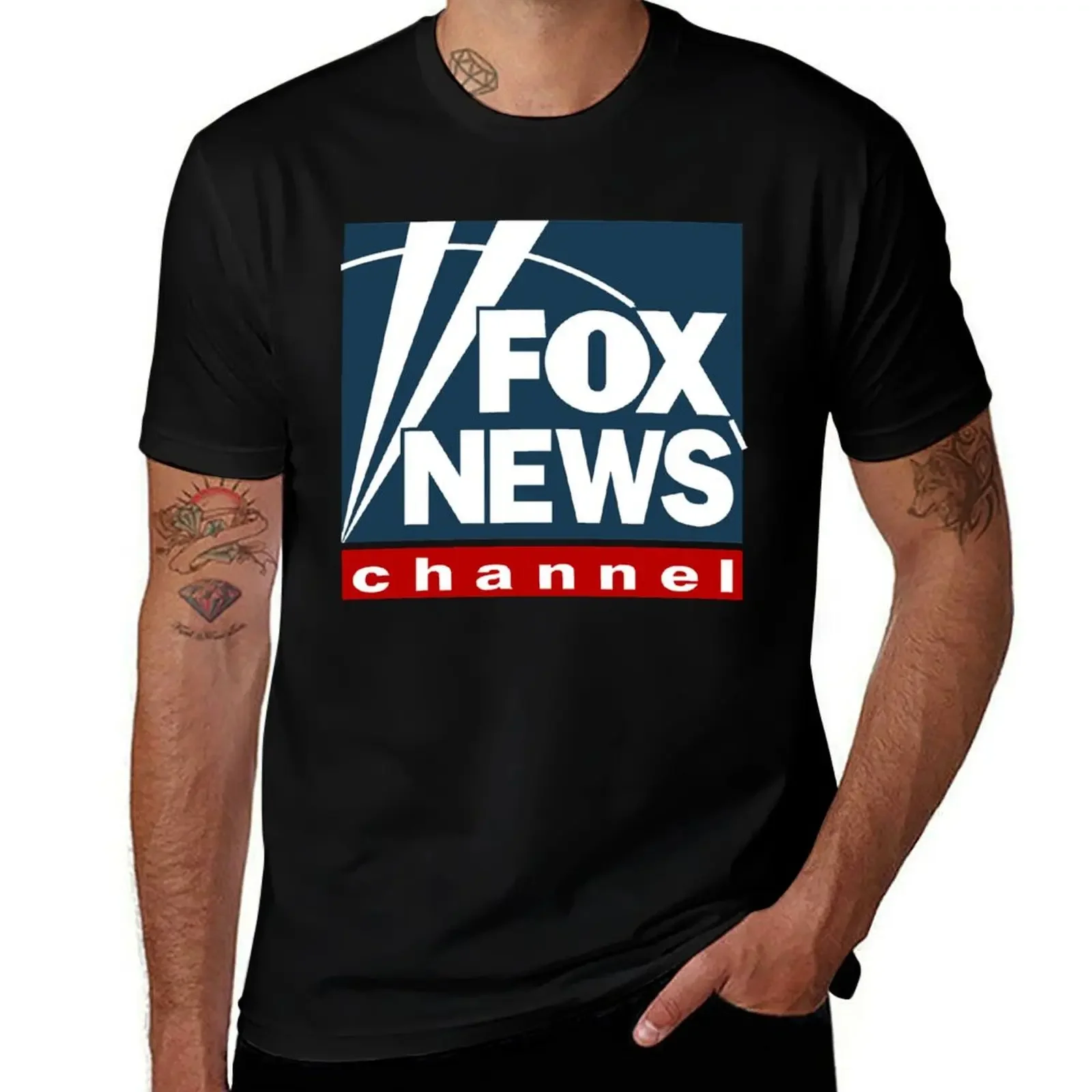 F O X NEWS Logo T-Shirt Luxury man quick drying cheap stuff fruit of the loom mens t shirts